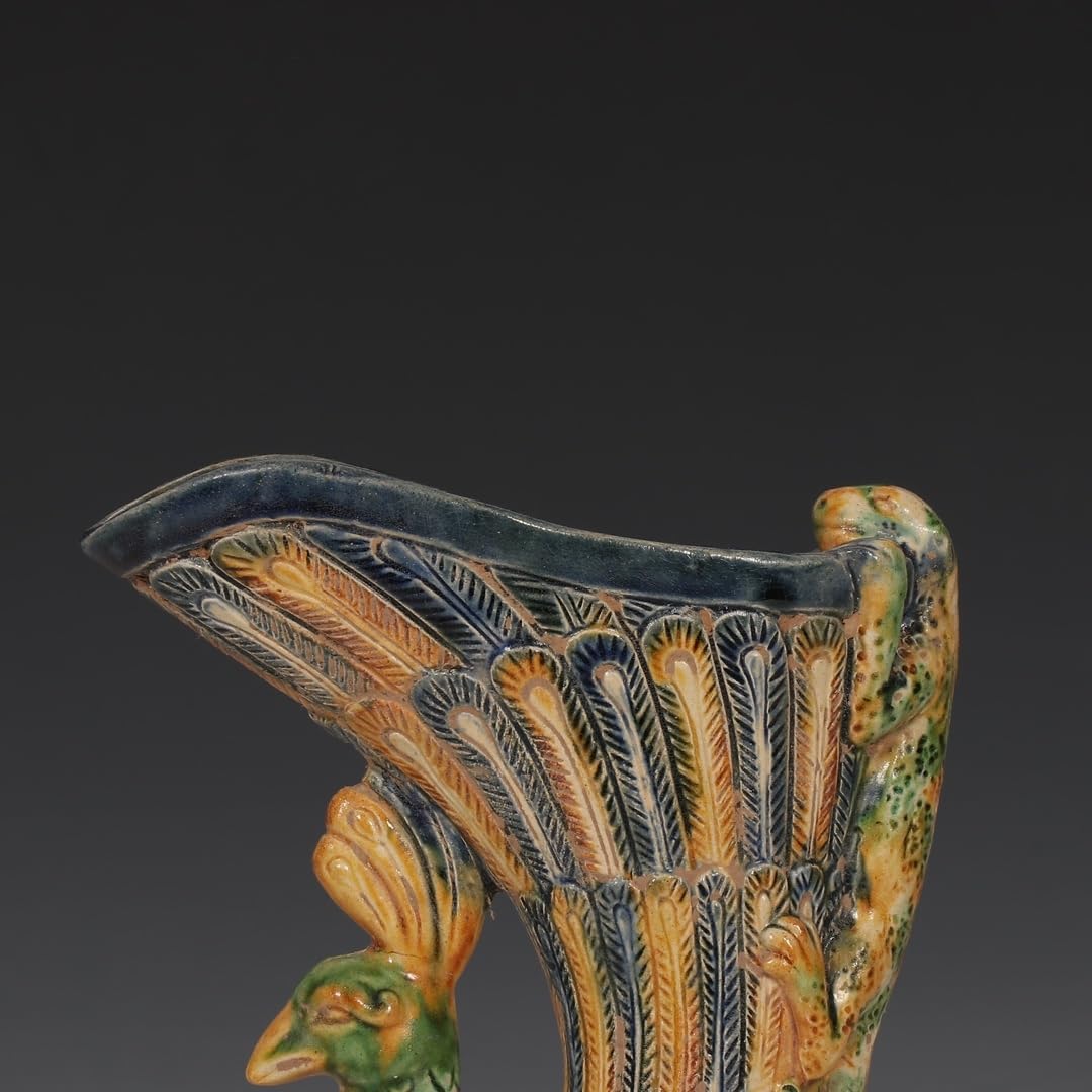 Amazon.co.jp: 鞏縣窯唐三彩孔雀爵杯唐物箱付き陶磁器中国美術酒器